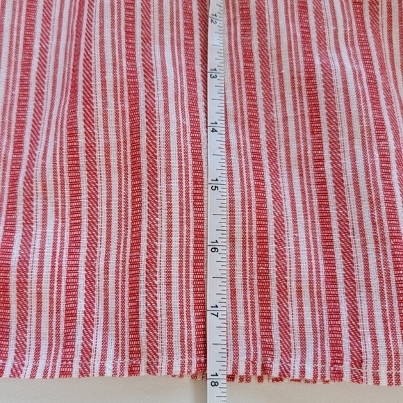 Off Shoulder Red Striped Cotton Blouse Size Medium - Picture 6 of 8